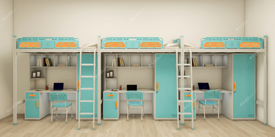 龙权家具-多人组合式双层公寓床