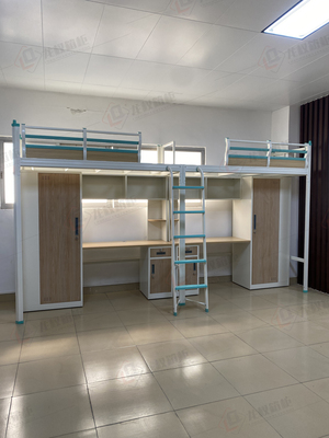 Wood grain transfer two-piece double station ladder apartment bed 0236