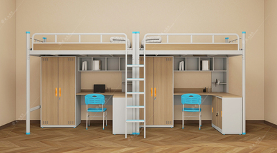 员工上床下桌两连体公寓宿舍