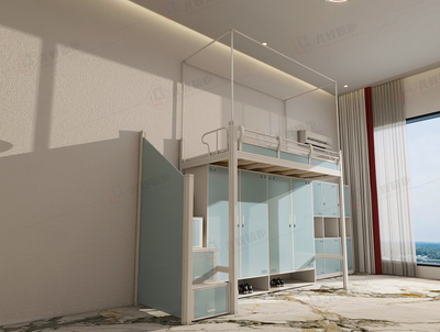 6侧中体上床下桌公寓床