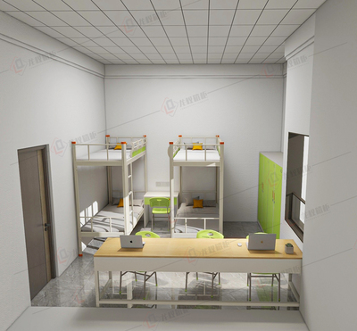 18上下铺宿舍搭配衣柜书桌