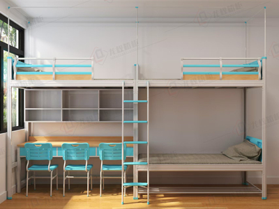 上下铺三人位学校宿舍爬梯公寓床