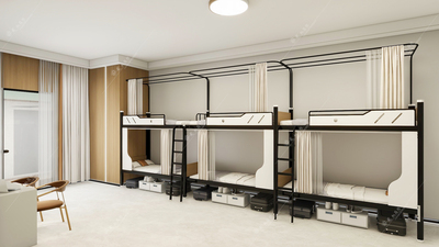 龙权家具-三连体学校宿舍床