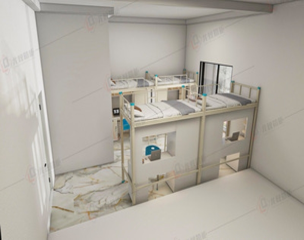学校宿舍配套两连体爬梯公寓床