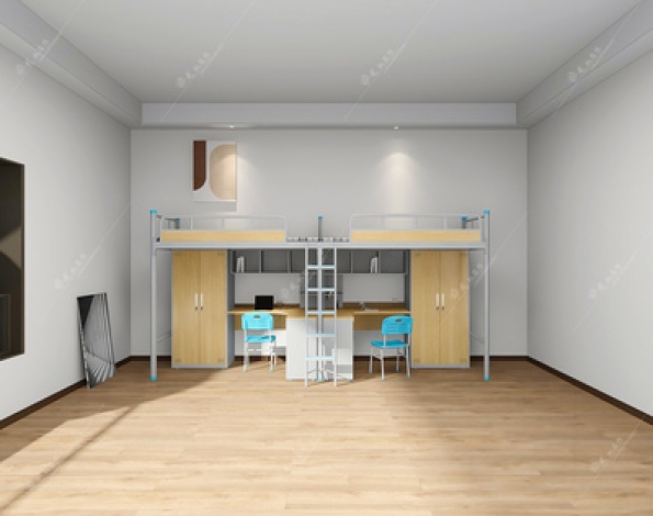 8上床下桌木纹转印公寓床