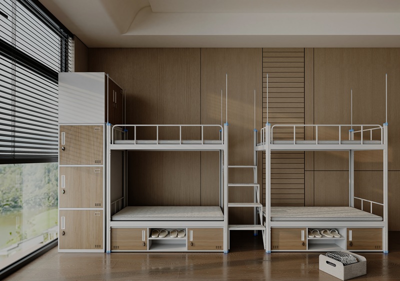 中梯两连体四人位宿舍床